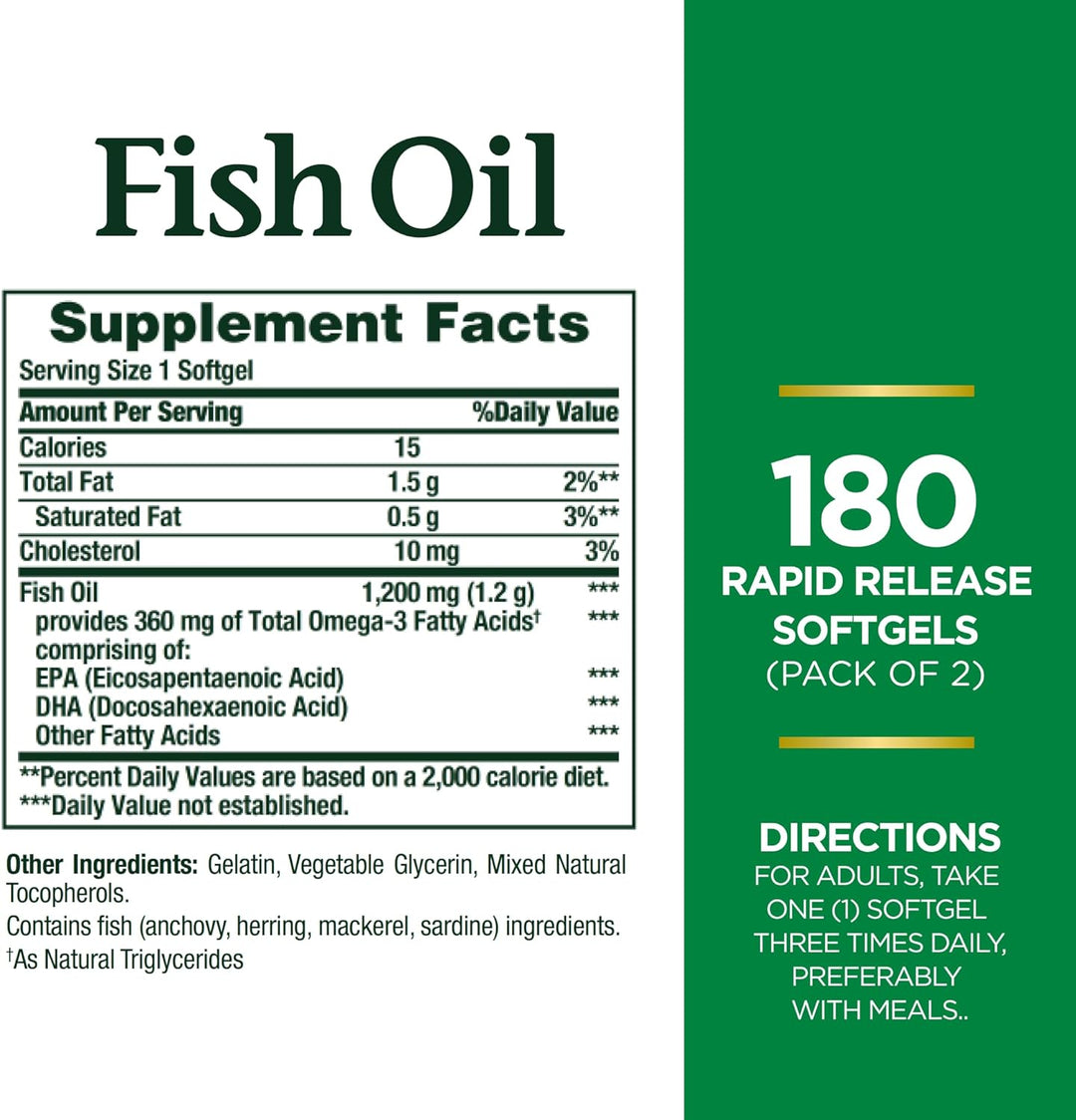 Nature’s Bounty Fish Oil 1200 mg, Twin Pack