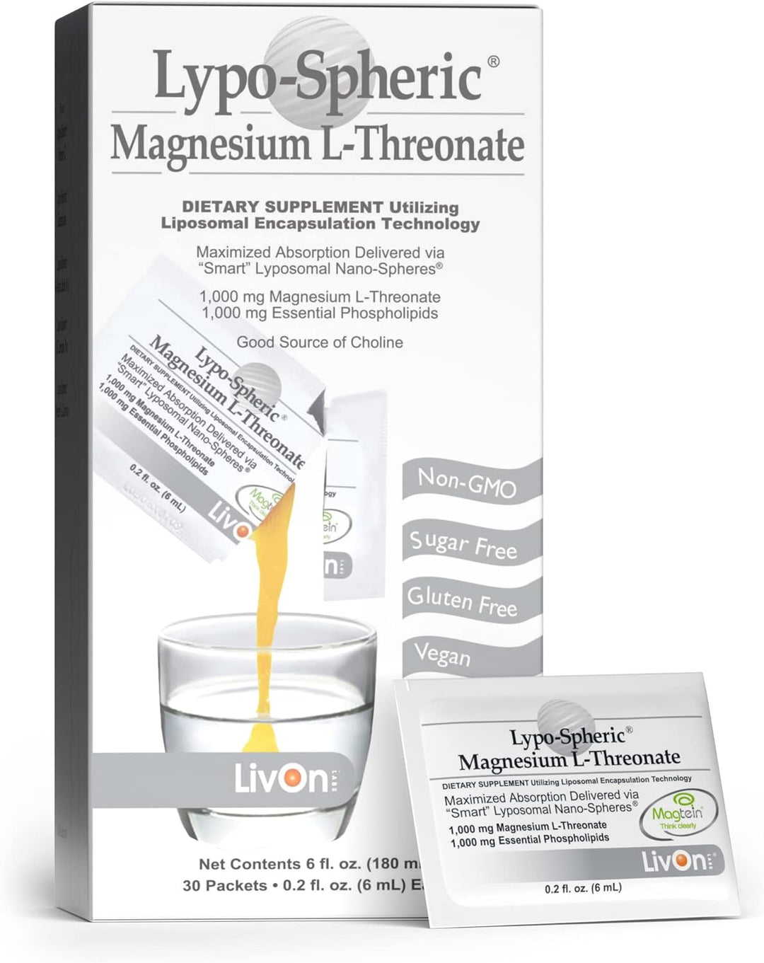 LivOn Laboratories Lypo-Spheric Magnesium L-Threonate