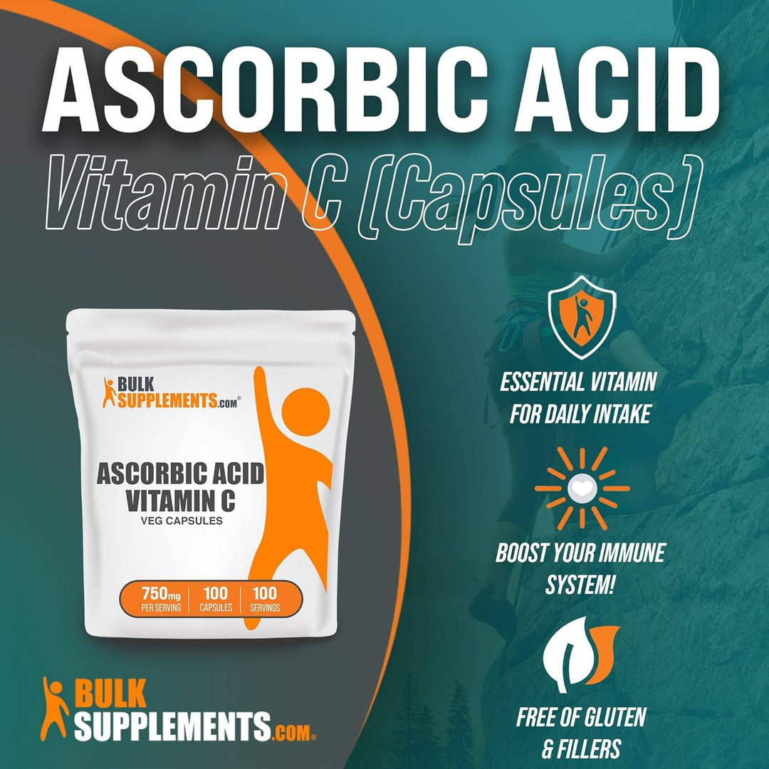 BULKSUPPLEMENTS.COM Ascorbic Acid Capsules - Vitamin C Capsules